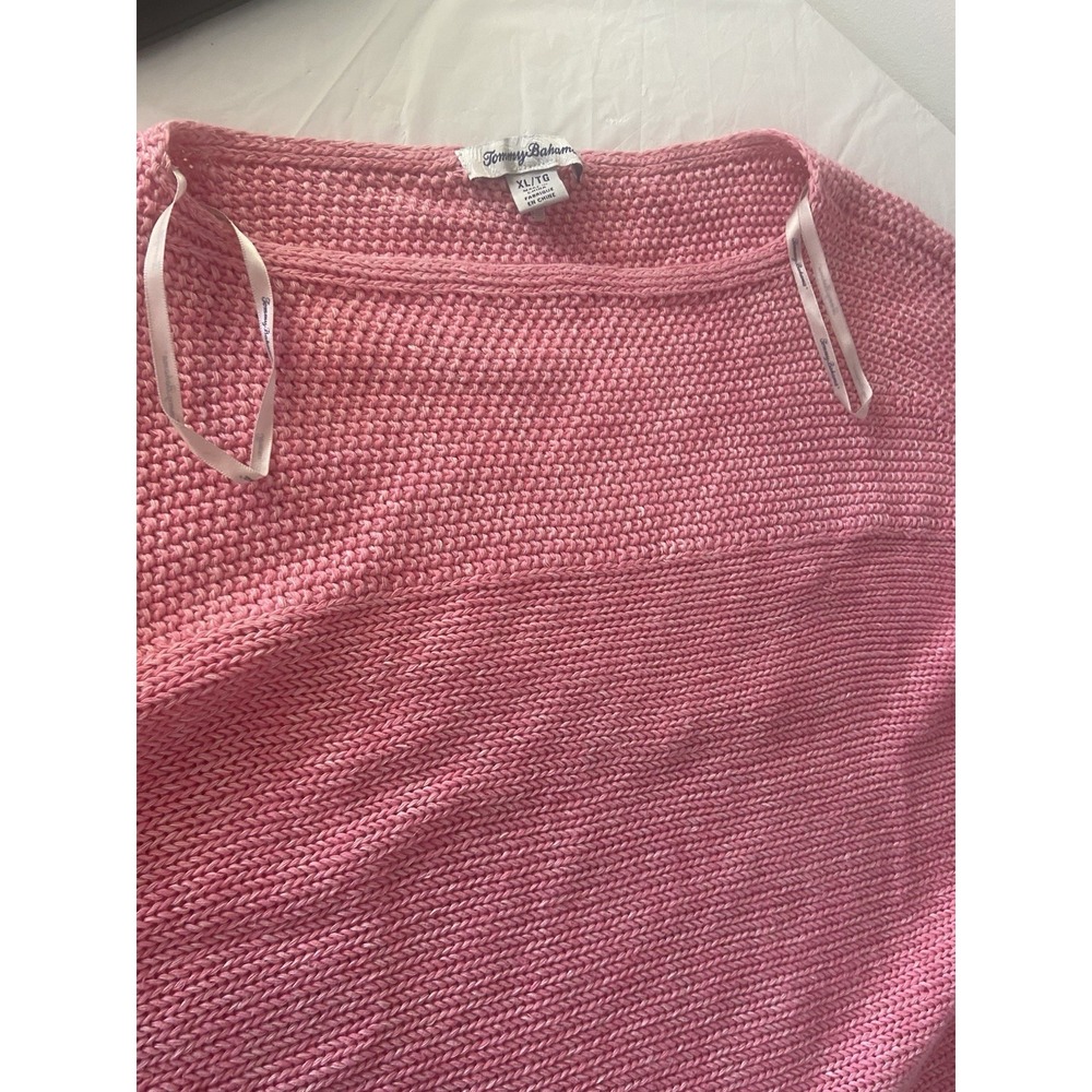 Women's Tommy Bahama Linen Blend Pink Cap Sleeve Medium Weight Sweater-Size XL - Picture 13 of 13